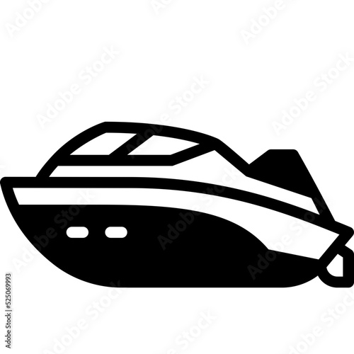 speedboat solid line icon