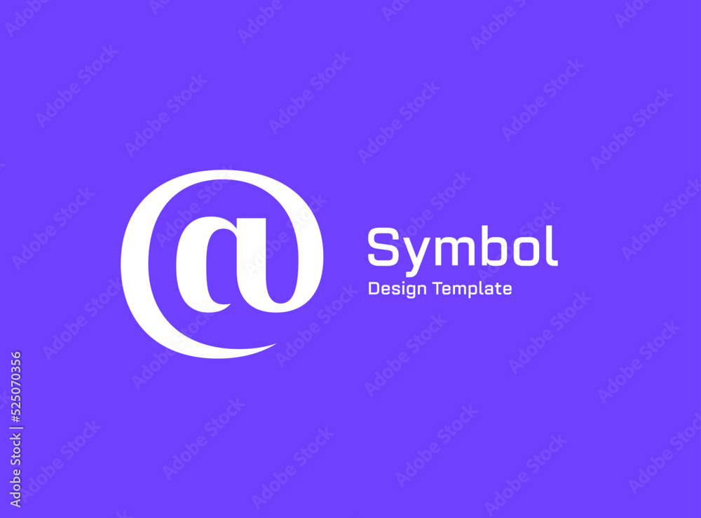 At symbol @ logo icon design template elements