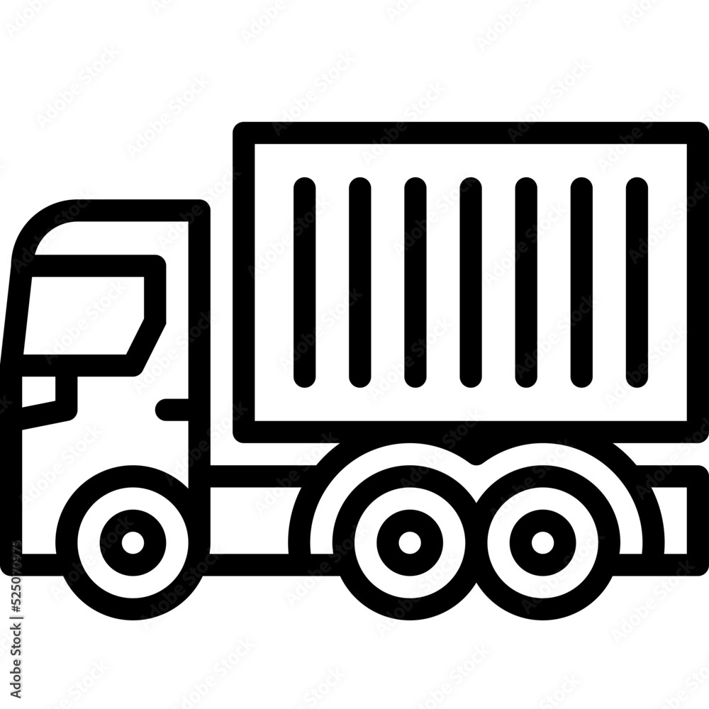 container truck line icon