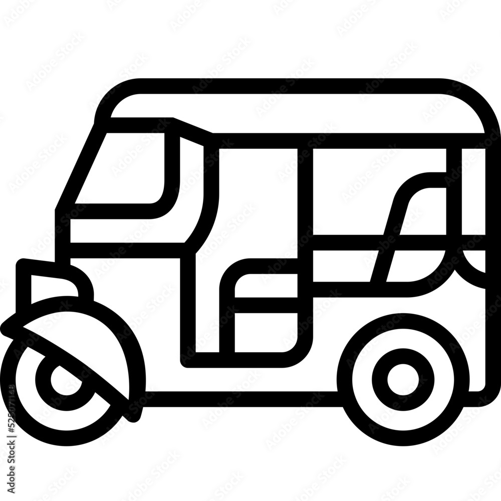 rickshaw line icon rickshaw line icon