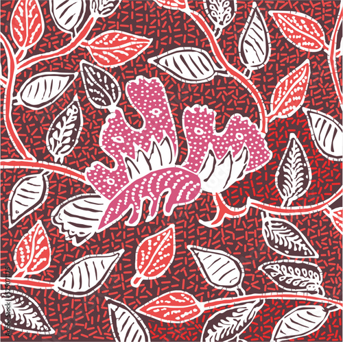 Interesting red Madura batik cloth