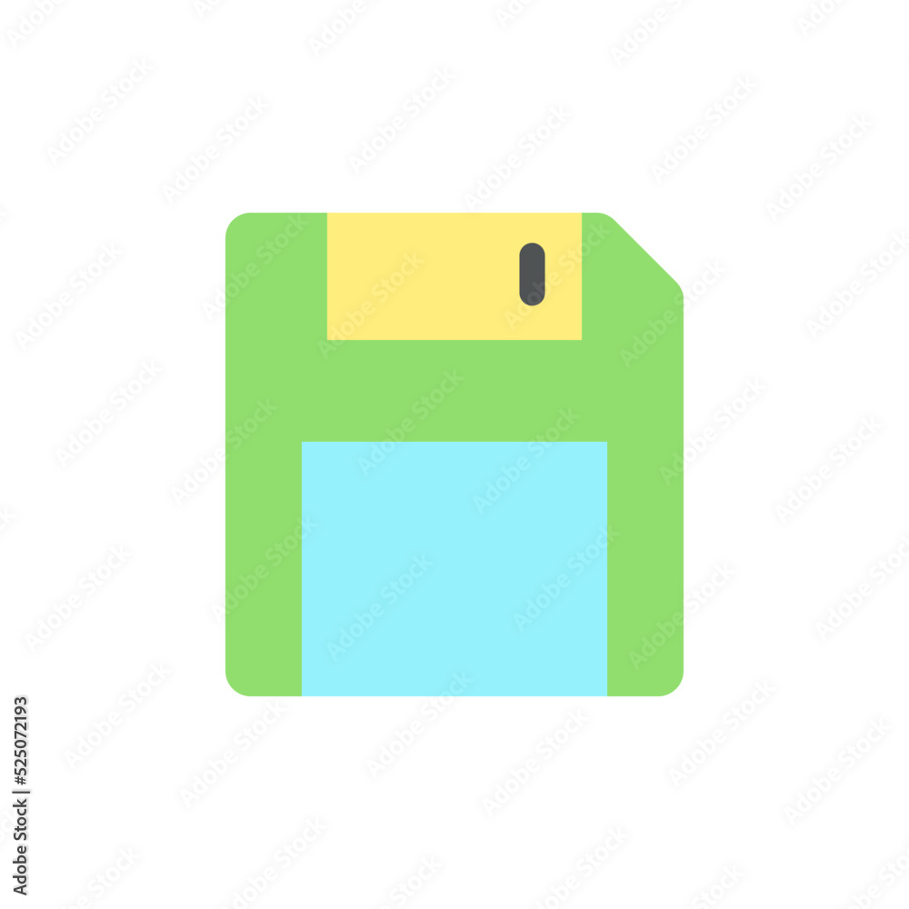 Save flat color ui icon. Floppy disk. Digital storage and memory. Electronic device. Simple filled element for mobile app. Colorful solid pictogram. Vector isolated RGB illustration Save flat color ui icon. Floppy disk. Digital storage and memory. Electronic device. Simple filled element for mobile app. Colorful solid pictogram. Vector isolated RGB illustration