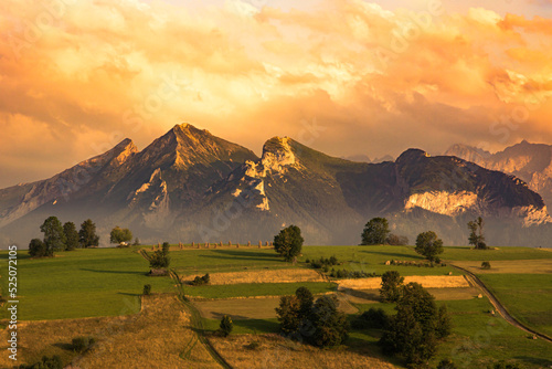 sunset in the mountains