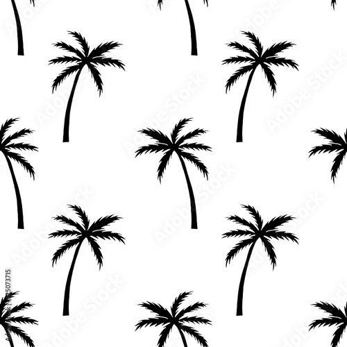 Tropical Exotic Palm tree plants seamless pattern. Design for use background Textile all over fabric print wrapping paper and others. Repeating texture Coconut tree patterns easy customizable