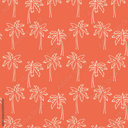 Tropical Exotic Palm tree plants seamless pattern. Design for use background Textile all over fabric print wrapping paper and others. Repeating texture Coconut tree patterns easy customizable