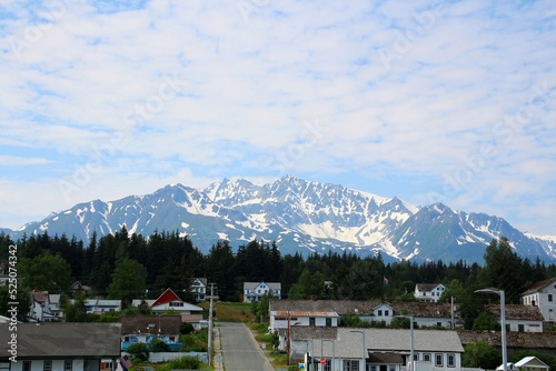 Alaska, view of small town Haines, United States 