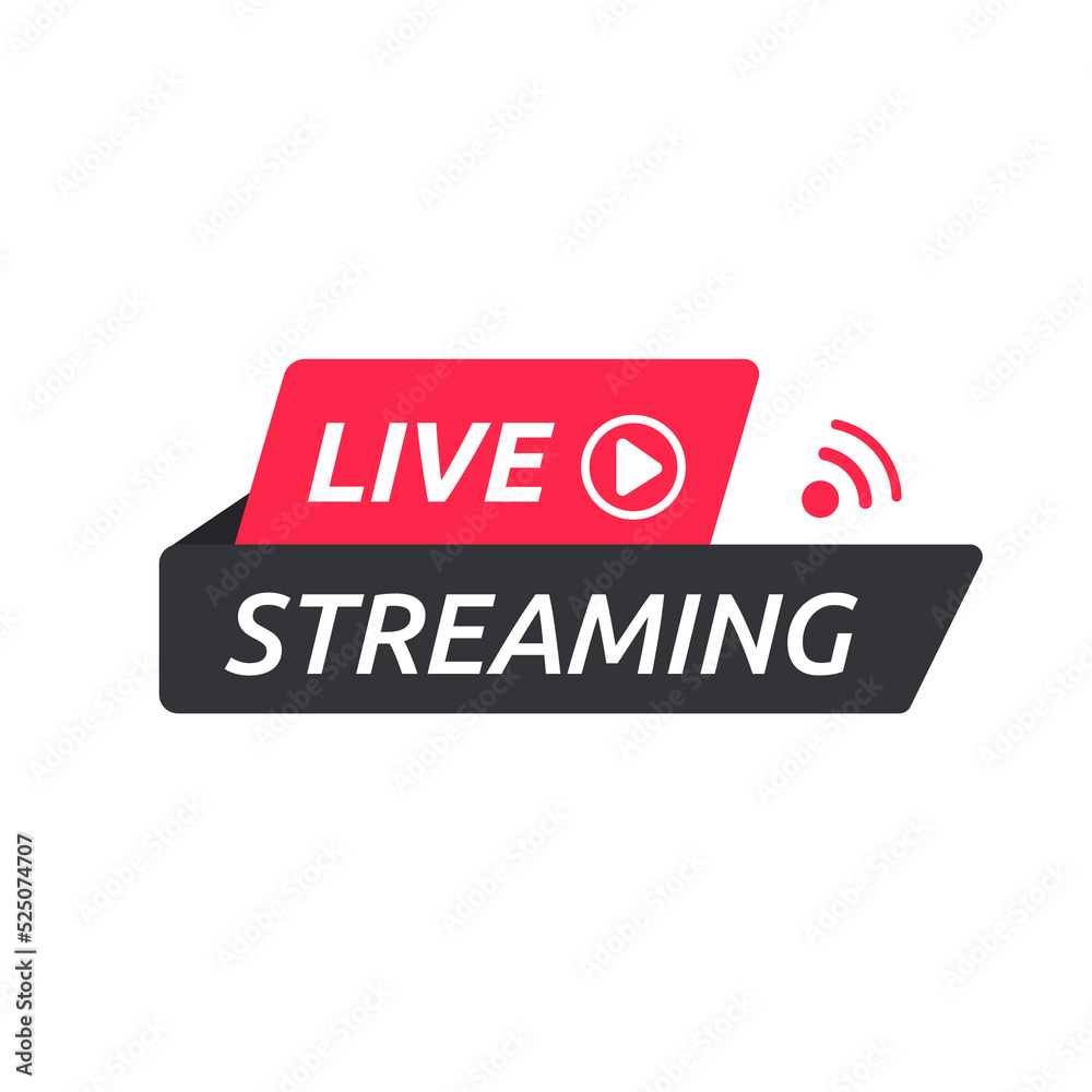Live streaming symbol set Online broadcast icon The concept of live streaming for selling on social media.