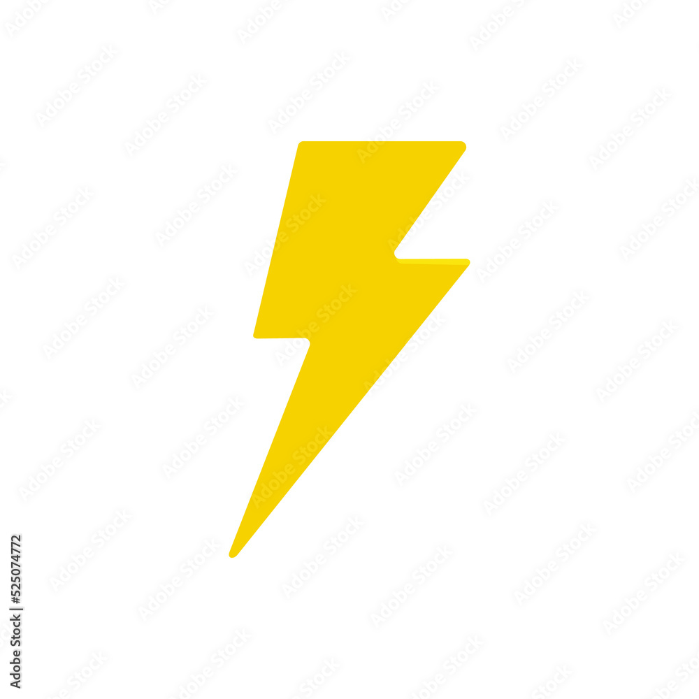 Flat lightning icon set. Simple lightning design Isolated on white background Flat lightning icon set. Simple lightning design Isolated on white background