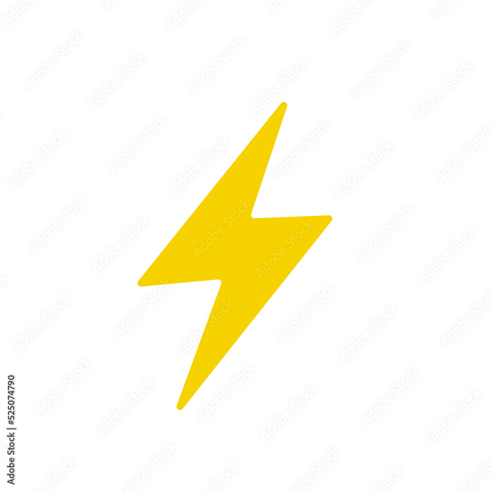Flat lightning icon set. Simple lightning design Isolated on white background Flat lightning icon set. Simple lightning design Isolated on white background