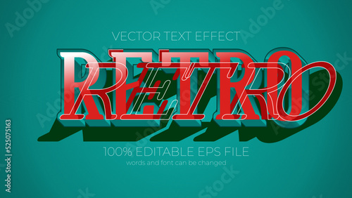 retro editable text effect style, EPS editable retro text effect