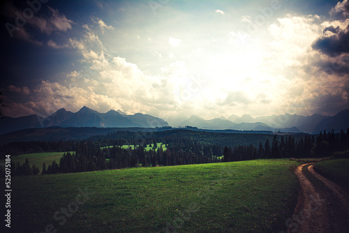 sunset in the mountains