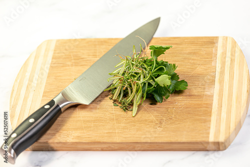 Chopped Parsley and Cilantro