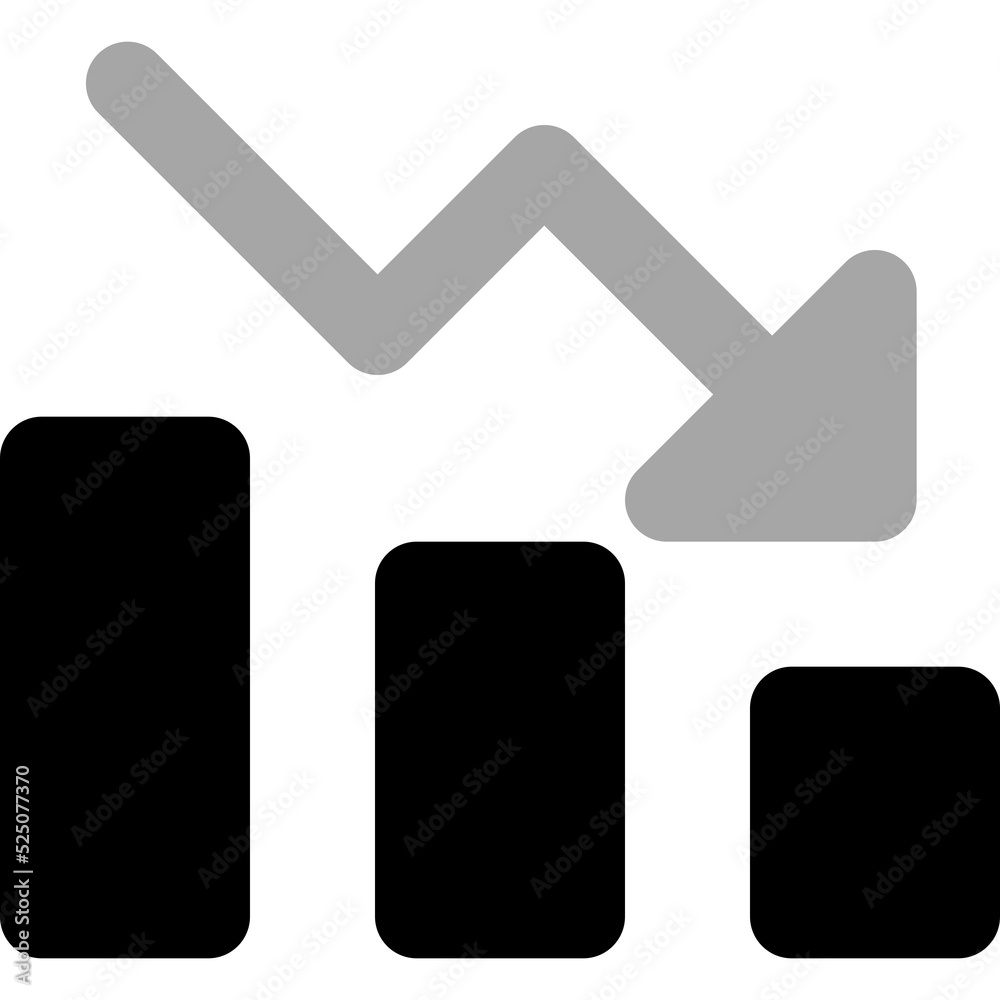 Bar chart loss icon