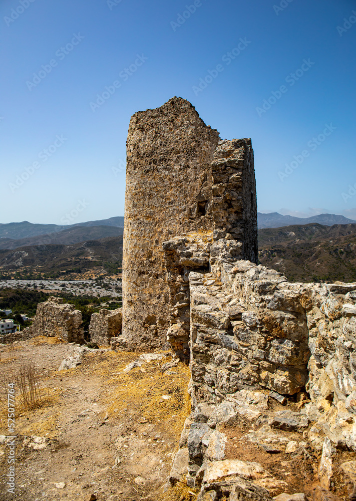 Castle of Asklipio on Rhodes island, Dodecanese islands, Greece, Europa morning