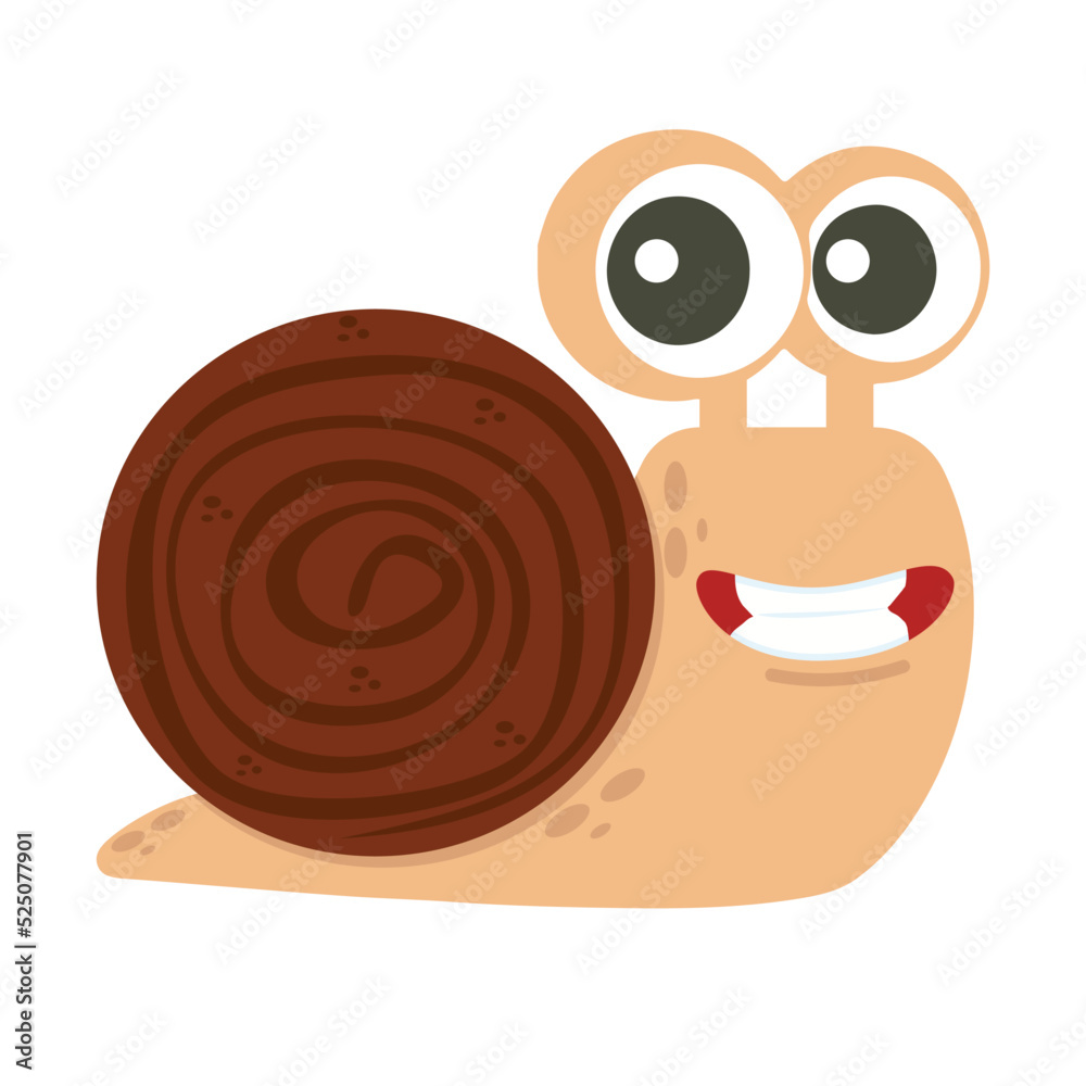 Obraz premium Cute snail smile cartoon character