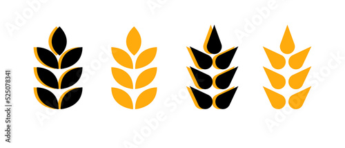 Gluten free vector icon set. Wheat grain isolated in white background. Vector illustration. photo