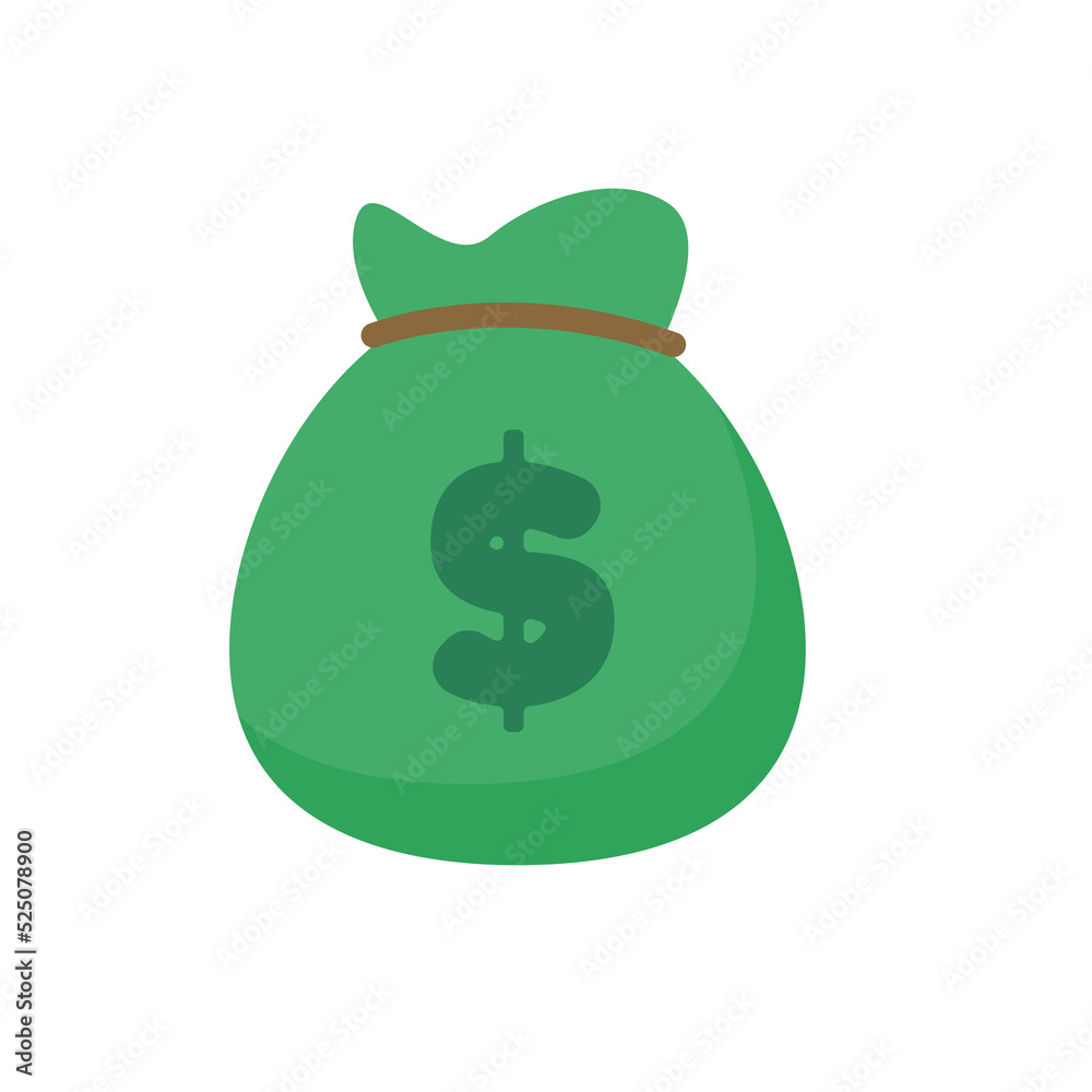 Money icon. Green dollar bills that are very valuable. The concept of a millionaire Spending money Money icon. Green dollar bills that are very valuable. The concept of a millionaire Spending money