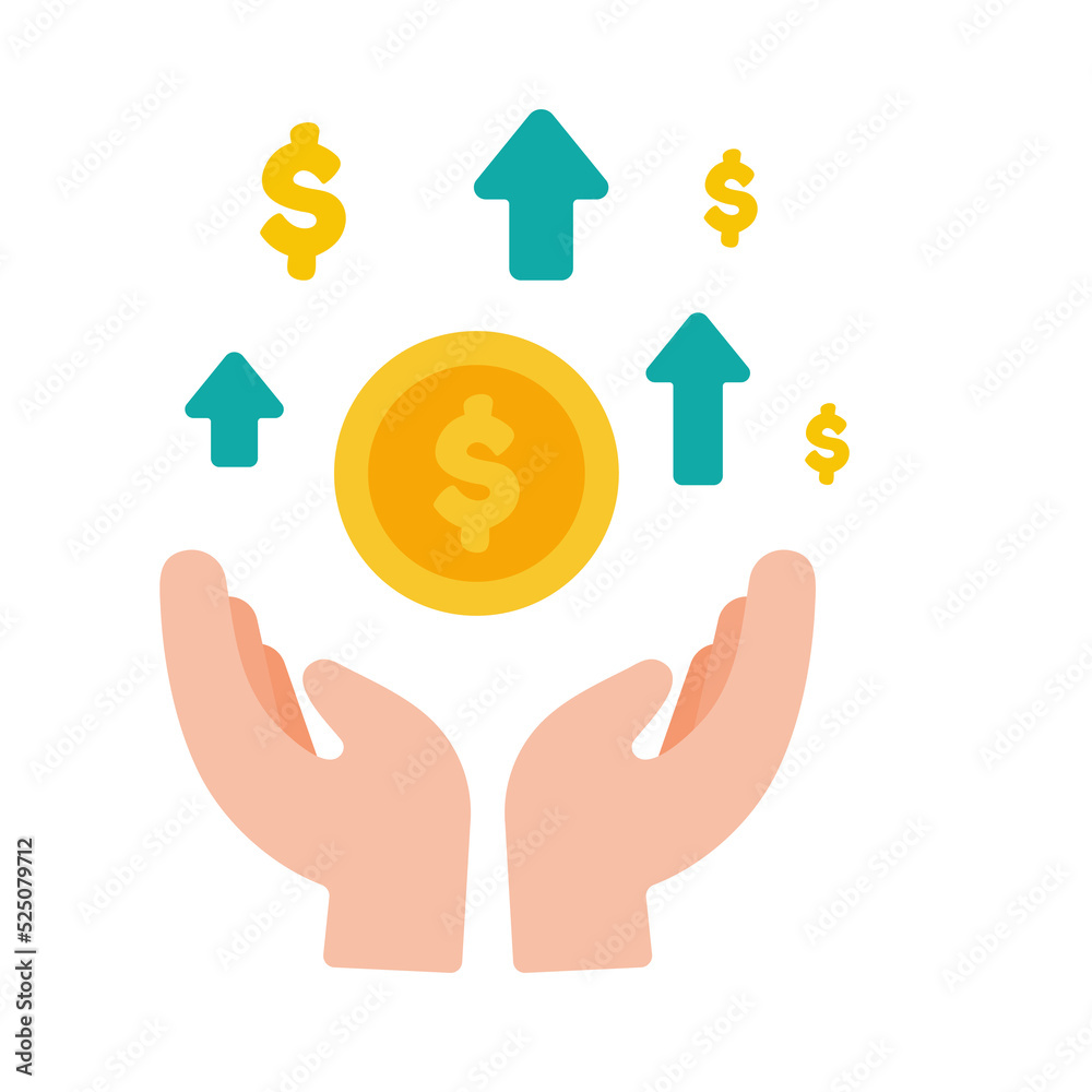 vector hand holding dollar saving concept Save cash for investment vector hand holding dollar saving concept Save cash for investment