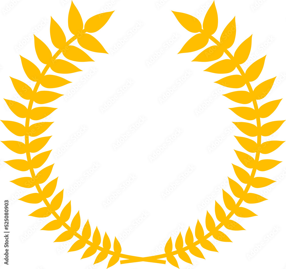 Golden laurel wreath heraldic emblem Golden laurel wreath heraldic emblem