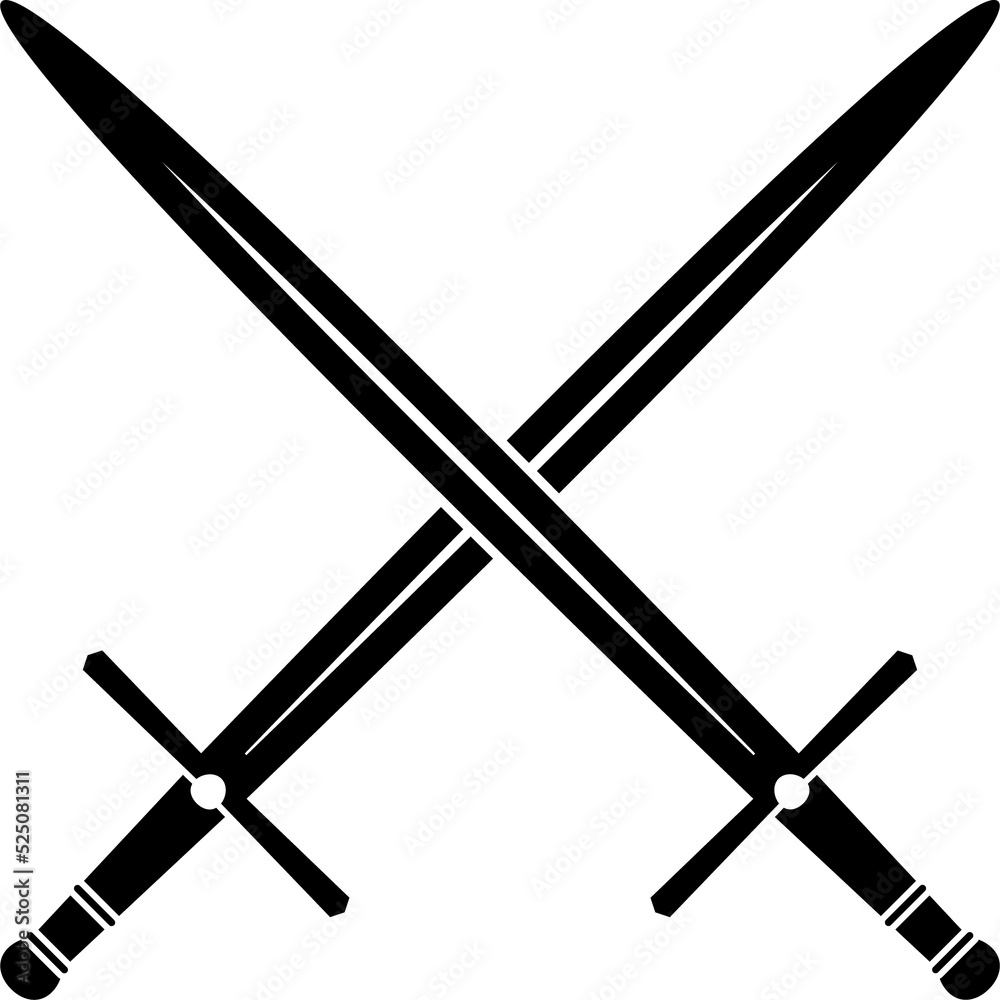 Machete sabers isolated crossed swords Machete sabers isolated crossed swords
