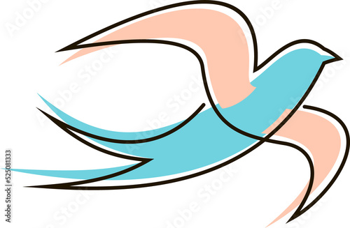 Flying swallow bird isolated logo
