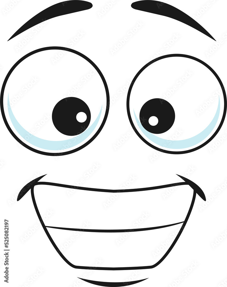 Emoticon with big toothy smile isolate linear icon Emoticon with big toothy smile isolate linear icon