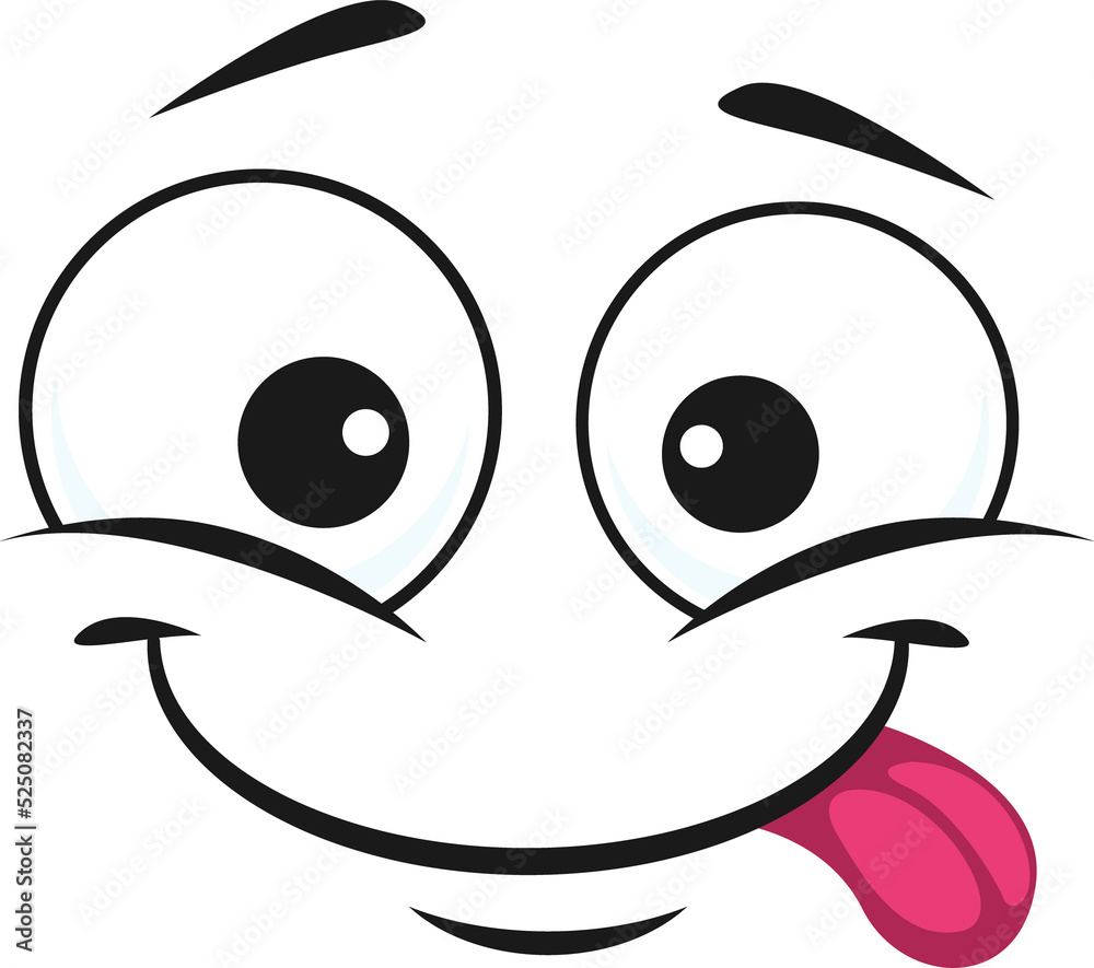 Fototapeta premium Smiley with tongue isolated pleased emoji icon