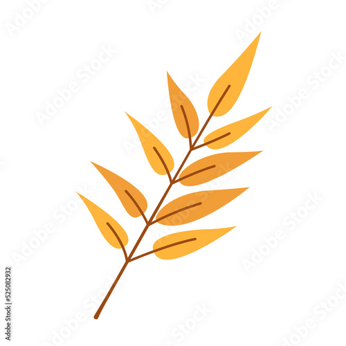 Wallpaper Mural Vector yellow leaf. Cute autumn leaf. Branch with gold leaves. Fall. Torontodigital.ca
