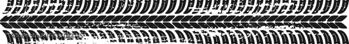 Black tire track on road isolated wheel trace icon