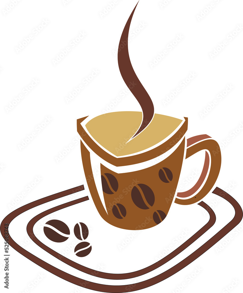 Cup of coffee or tea and kettle Cup of coffee or tea and kettle