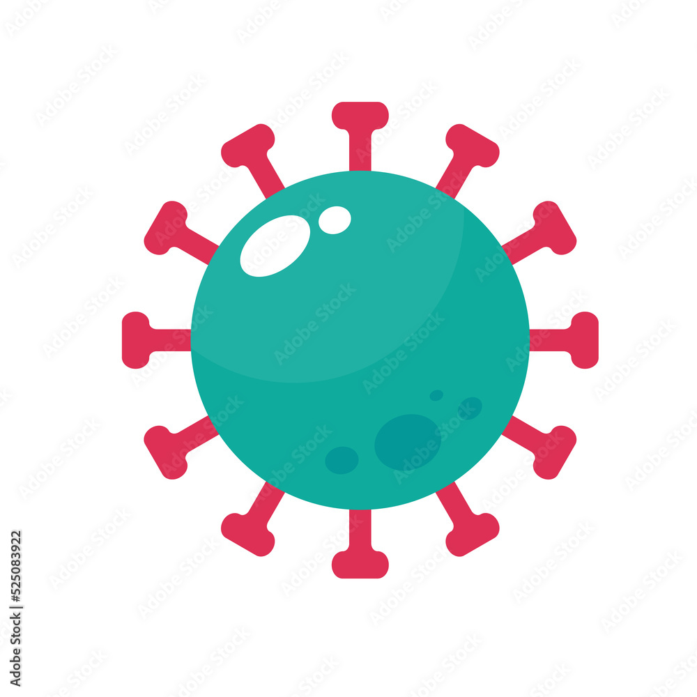 Covid-19 icon Viruses that are spread through coughing or sneezing Simple flat design