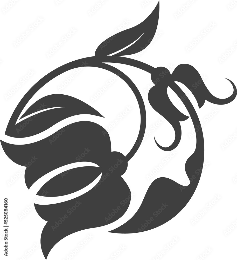 Outline floral element isolated tattoo design Outline floral element isolated tattoo design