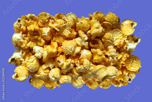 popcorn abstract on blue background