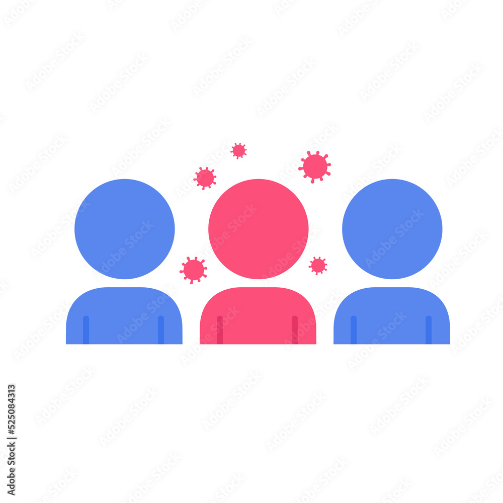 People icon. Social spacing with covid-19 patients to prevent the spread of pathogens. People icon. Social spacing with covid-19 patients to prevent the spread of pathogens.