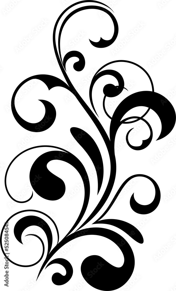 Flourish embellishment vector floral element
