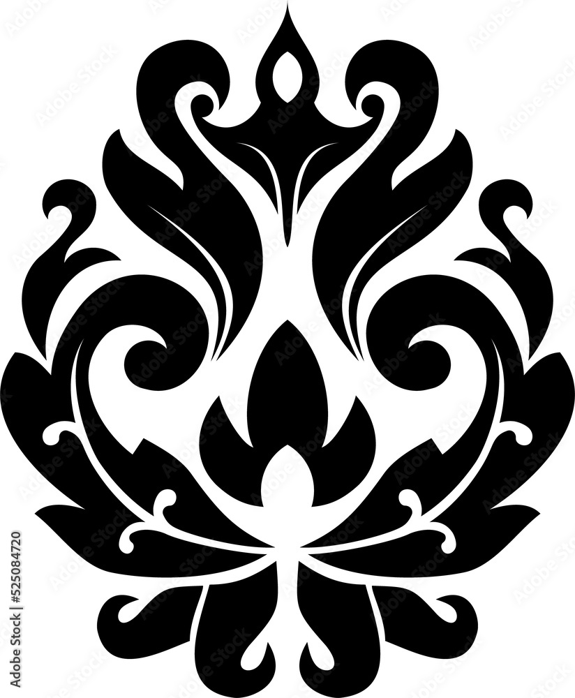 Floral mandala or tattoo, French crest