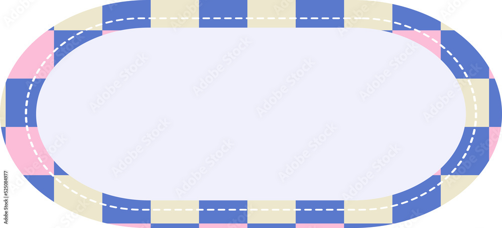 Fototapeta premium cute checkers planner masking tape banner tag label decoration