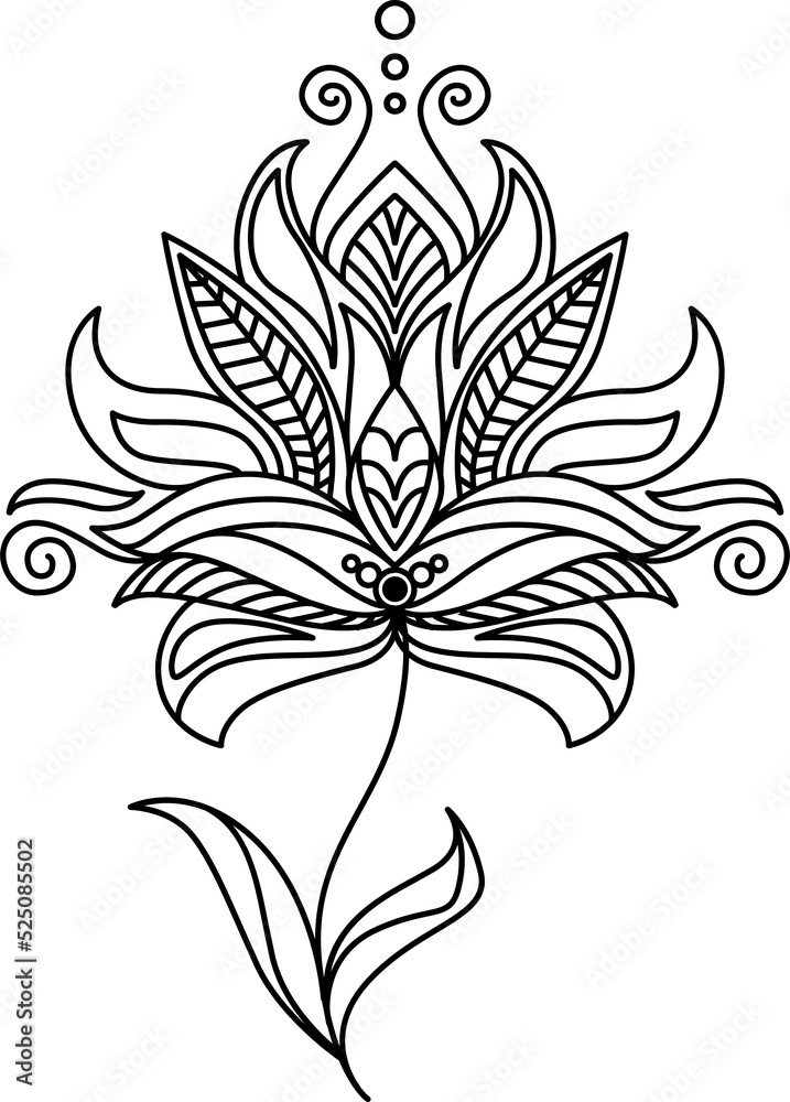 Abstract flower line art illustration Abstract flower line art illustration