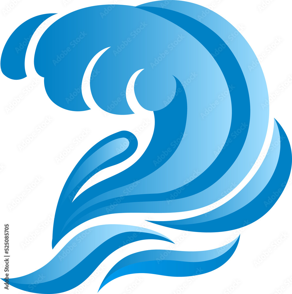 Navy blue ocean wave vector illustration Stock Illustration | Adobe Stock