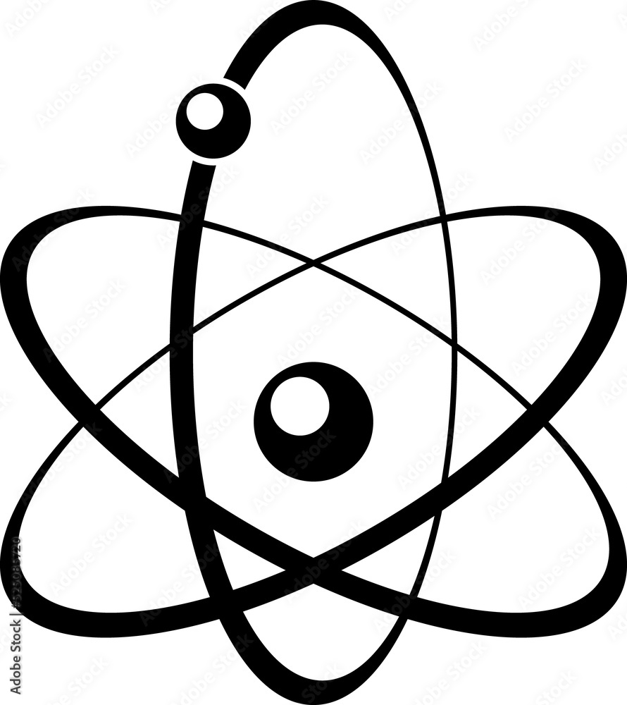 Atomic energy symbol black vector icon Atomic energy symbol black vector icon
