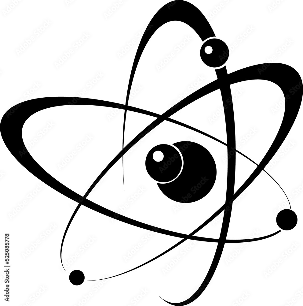 Atomic energy symbol black vector icon Atomic energy symbol black vector icon