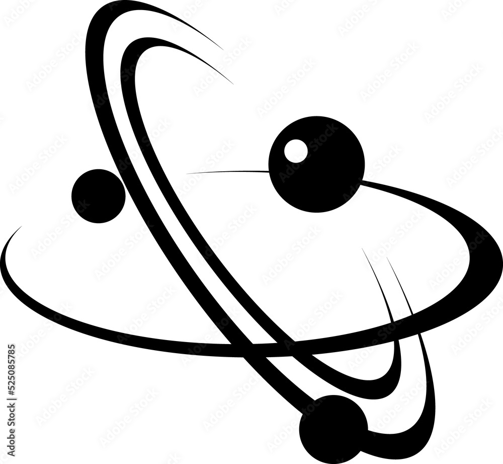 Atomic energy symbol black vector icon Stock Illustration | Adobe Stock