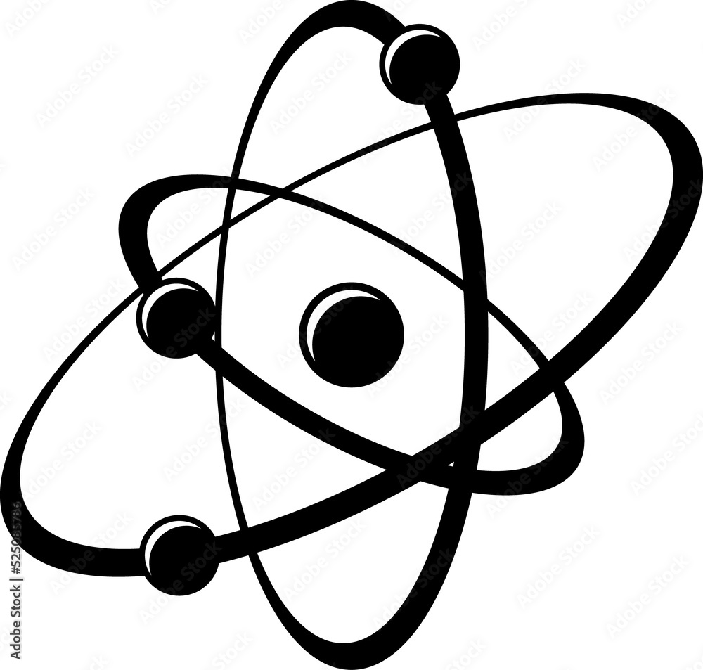 Atomic energy symbol black vector icon Atomic energy symbol black vector icon