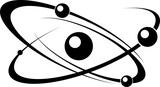 Atomic energy symbol black vector icon