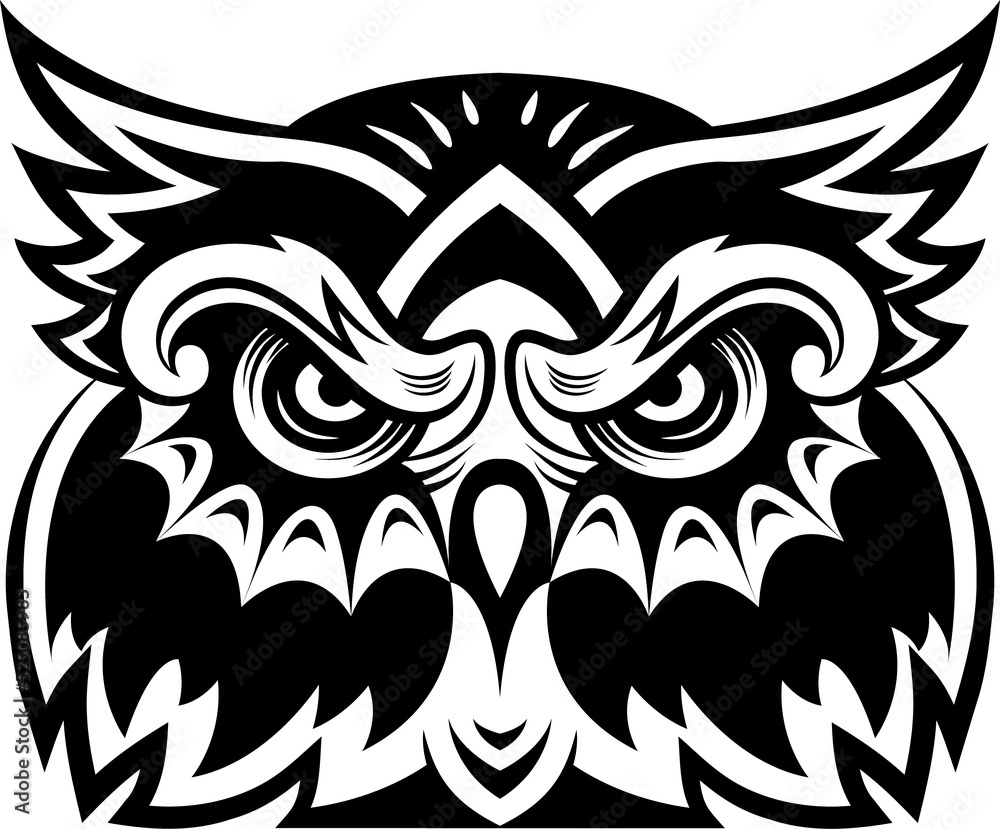 Owl totem silhouette vector illustration Owl totem silhouette vector illustration