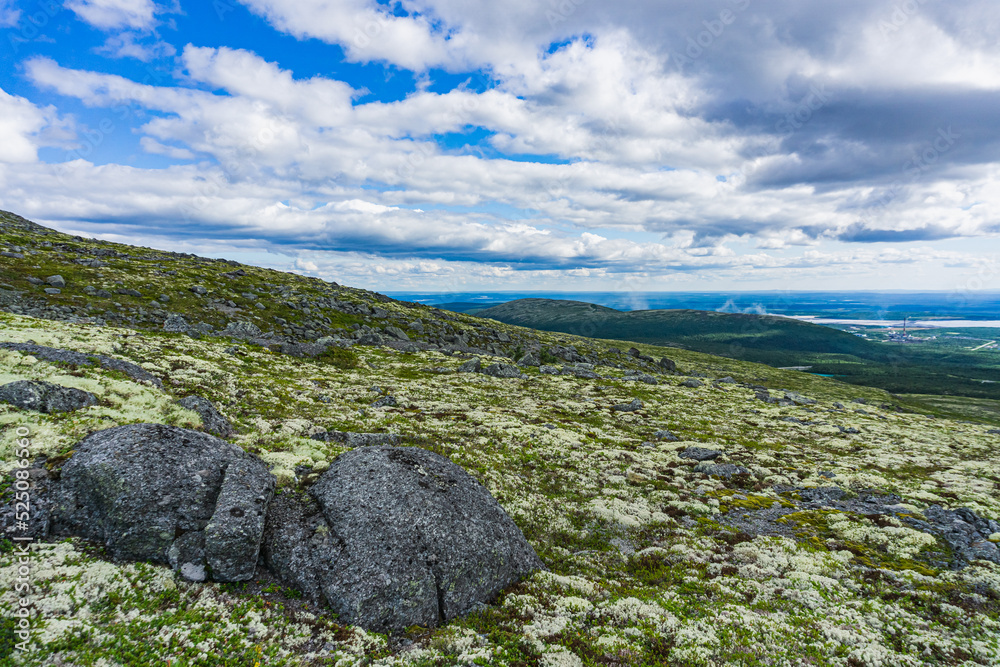 Mountains Apatite. Ski resort- Arctic region of Russia is a popular hiking trail Mountains Apatite. Ski resort- Arctic region of Russia is a popular hiking trail