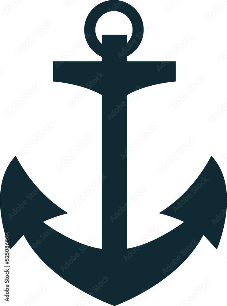 Monochrome heavy anchor mooring object Monochrome heavy anchor mooring object