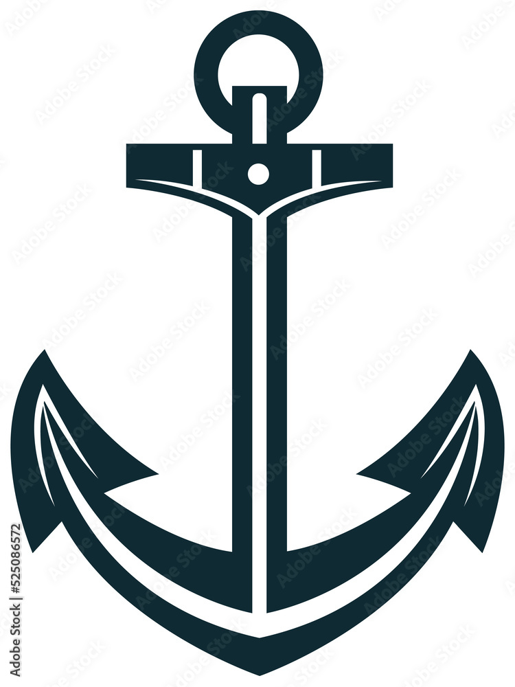 Monochrome heavy anchor mooring object Monochrome heavy anchor mooring object