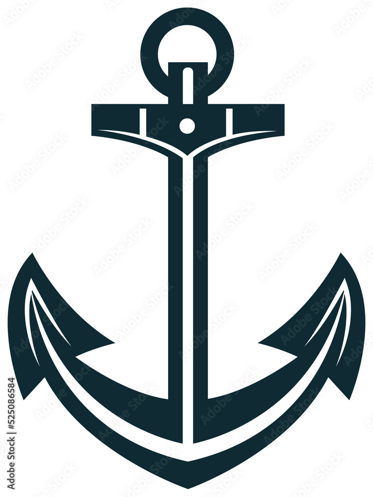 Monochrome heavy anchor mooring object Monochrome heavy anchor mooring object