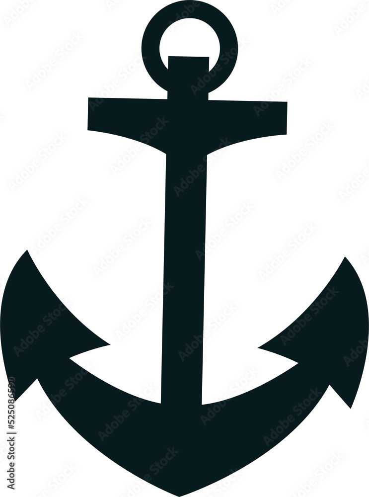 Monochrome heavy anchor mooring object